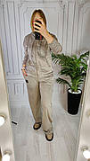 Жіночий брючний прогулянковий костюм двійка королівський велюр