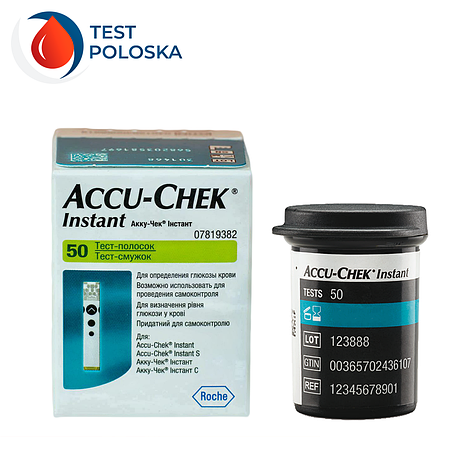 Тест-смужки Акку Чек Інстант (Accu Chek Instant) 50 шт. в 1 флаконі по 50 шт. в упаковці, фото 1