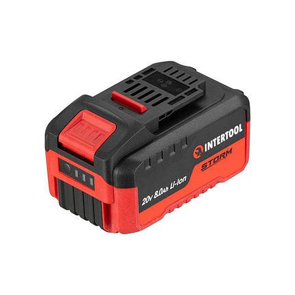 Акумулятор 20 В, літій-іон, 8.0 Ач, індикатор рівня заряду INTERTOOL WT-0343, фото 1