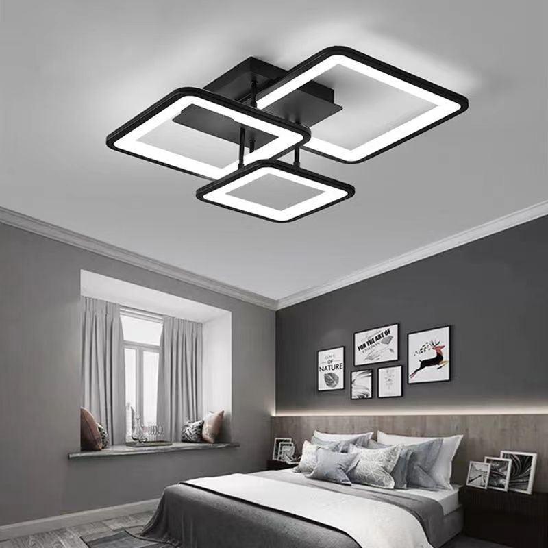 Led люстра у чорному корпусі до 16 м² з пультом, стильний дизайн 80 Вт (V YZD5051)