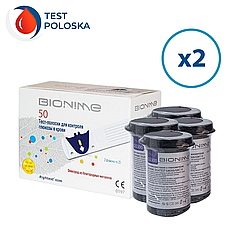 Тест смужки Bionime GS300 100 шт. у 4 флакони по 25 шт. у пакованні