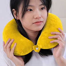 Ортопедична подушка для подорожей Monochrome 30x25см (Дорожня подушка для шиї) Жовтий