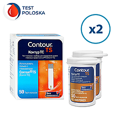 Тест-смужки Contour TS 100 шт. у 2 флаконі по 50 шт. в пакованні