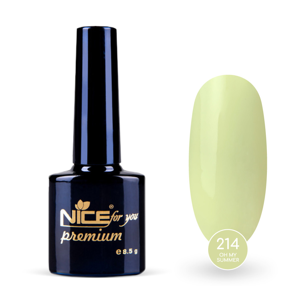 Гель-лак Nice for you Oh my summer Premium №214 Ніжно-жовтий 8.5 г