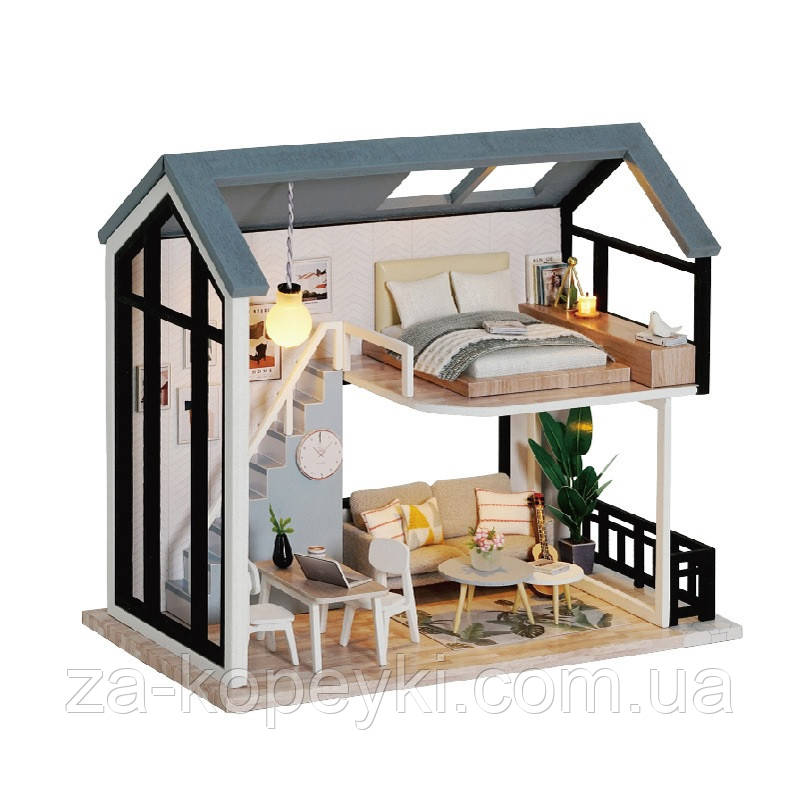 Румбокс конструктор мініатюрний будиночок Щасливе життя DIY Meet Happiness Miniature House QL-002 + купол
