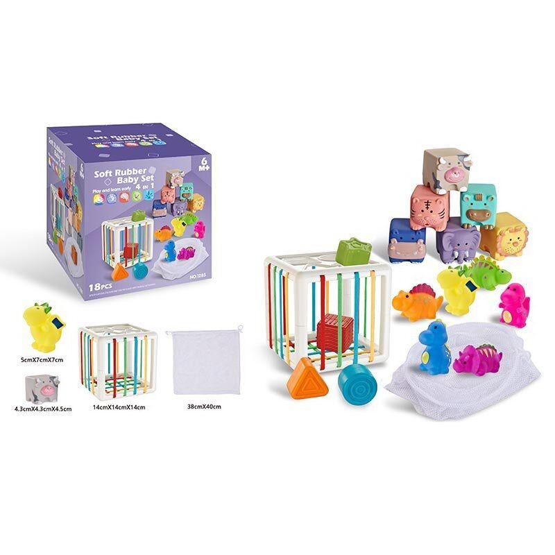 Розвиваючий набір 4в1 для найменших 1285 Soft Rubber Baby Set