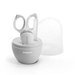 Дитячий манікюрний набір для догляду за нігтями (пилочка, ножиці, щипчики) BabyOno сірий, (Бебіоно) 398/03