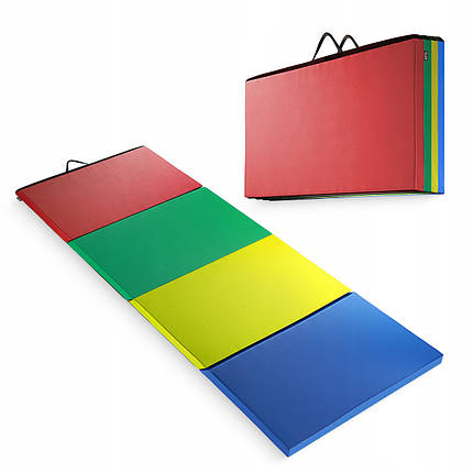 Мат гімнастичний складаний 4FIZJO XL 240 x 120 x 5 см Multicolor (P-5905973402774), фото 1