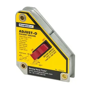 Магнітний зварювальний тримач з вимикачем прямокутний Adjust-O Magnet Square, Heavy, Pull Force 40кг