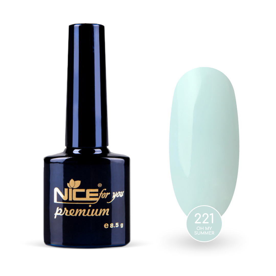 Гель-лак Nice for you Oh my summer Premium №221 Сіро-блакитний 8.5 г
