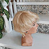 Перука коротка піксі з натурального волосся блонд GLORIA HH- 613, фото 5