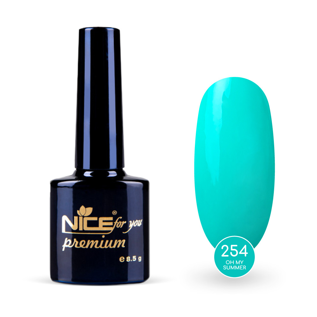Гель-лак Nice for you Oh my summer Premium №254 Бірюзовий 8.5 г