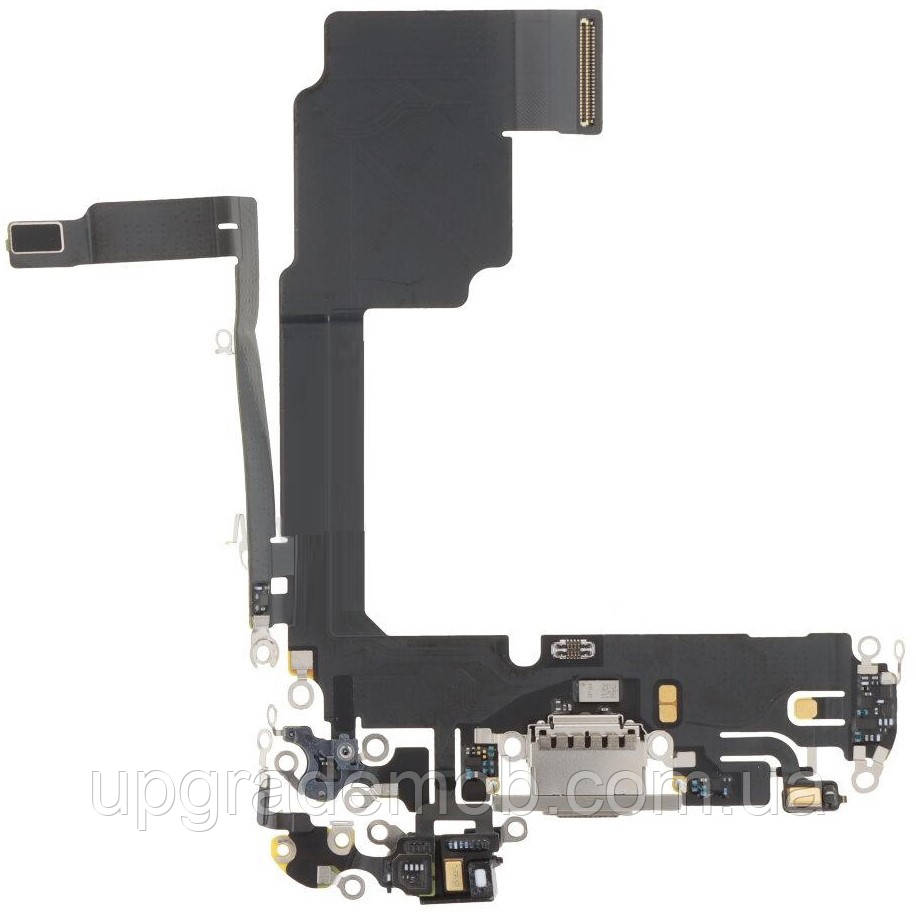 Шлейф iPhone 15 Pro з роз'ємом зарядки з мікрофонами Natural Titanium оригінал, фото 1
