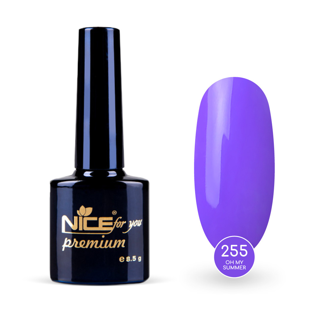 Гель-лак Nice for you Oh my summer Premium №255 Фіолетовий 8.5 г, фото 1