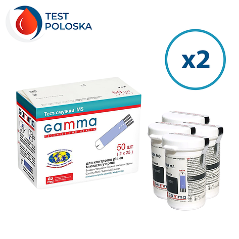 Тест-смужки GAMMA MS 50 шт. в 4 флаконі по 25 шт. у пакованні, фото 1
