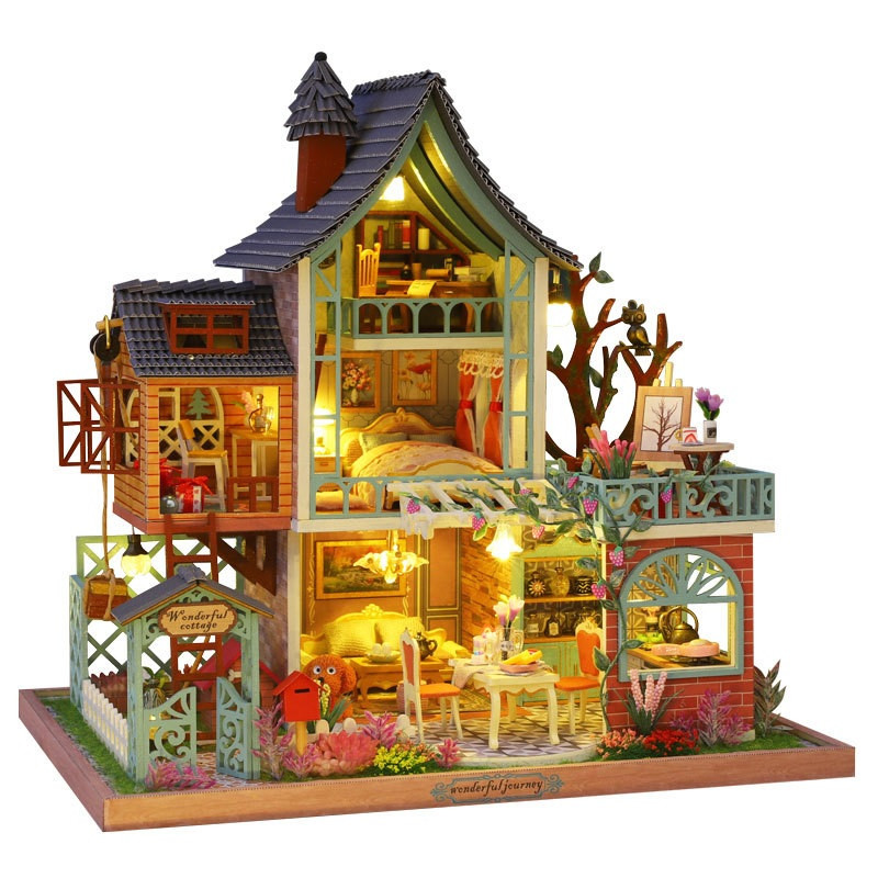 Румбокс Happy Jungle Resort DIY Будиночок у Джунглях Мініатюрний будиночок + купол ES002
