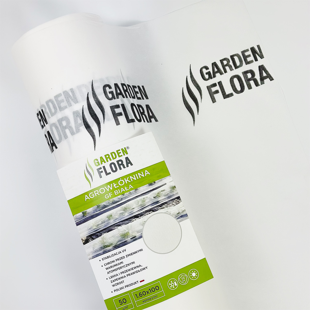 Агроволокно Garden Flora 50 г/м2 1.60 м 100 м Біле Агроволокно для ландшафтного дизайну Садове агроволокно