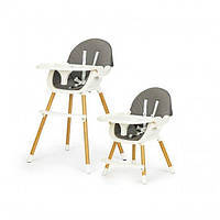 Дитячий стільчик для годування 2в1 ECOTOYS HA-004 сірий Зручність і стиль для веселих трапез вашої дитини