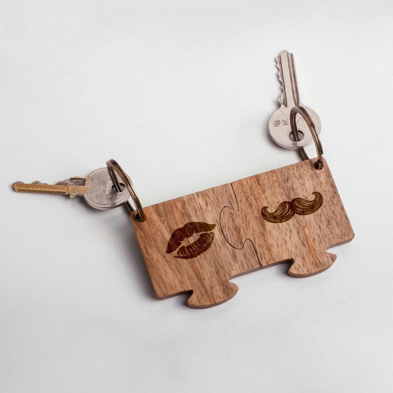 Брелок-пазл парний "Закохані", Коричневий, фото 1