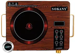 Електропліта настільна інфрачервона Sokany SK-3575 з таймером на одну канфорку 2200 Вт, фото 4