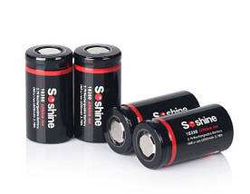 Акумулятор 18350 Li-Ion Soshine 18350-3.7-1000, 820mAh, 8A, 4.2/3.7/3.0V, Black, фото 2