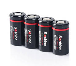 Акумулятор 18350 Li-Ion Soshine 18350-3.7-1000, 820mAh, 8A, 4.2/3.7/3.0V, Black, фото 4