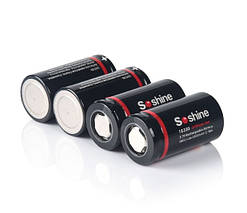 Акумулятор 18350 Li-Ion Soshine 18350-3.7-1000, 820mAh, 8A, 4.2/3.7/3.0V, Black, фото 5