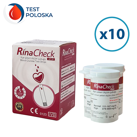 Тест-смужки Ріна Чек (Rina Check) 500 шт. в 10 флаконах по 50 шт в упаковці, фото 1