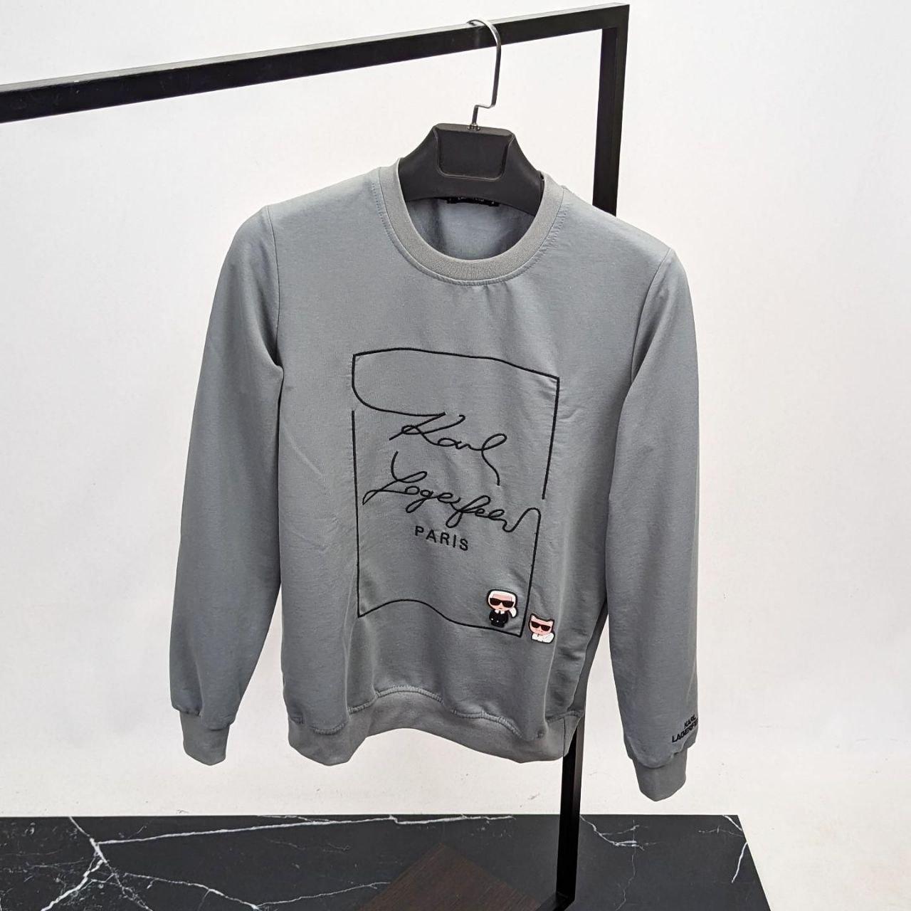Чоловіча кофта світшот Karl Lagerfeld CK8559 сіра, фото 1