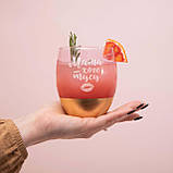 Келих "Мама хоче тусу" рожевий з золотом, російська, фото 2