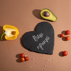 Підставка зі сланцю "Серце" 10 см Конструктор, Чорний