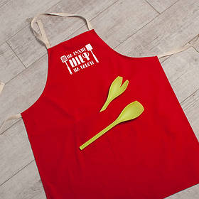 Фартух "Шеф на кухне, Шеф на работе", Червоний, російська