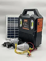 💚Сонячна переносна електростанція зі світильником DAT AT-9078А з Solar панеллю та FM радіо