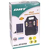 💚Сонячна переносна електростанція зі світильником DAT AT-9078А з Solar панеллю та FM радіо, фото 4