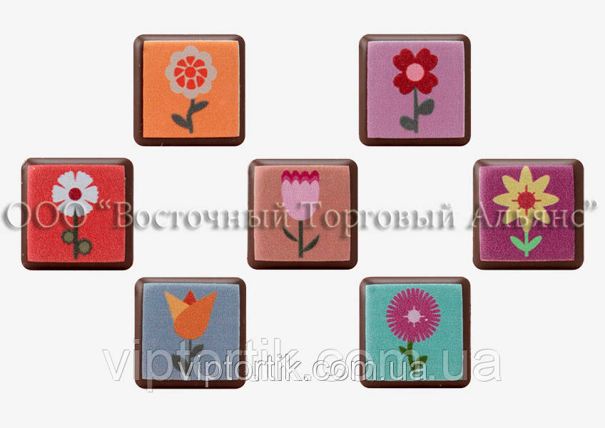 Форми для шоколаду з перевернутим малюнком Modecor — Квіти No2