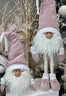 Скандинавський новорічний ельф гном 50 см пухкий у шапці, інтер'єрна різдвяна іграшка під ялинку