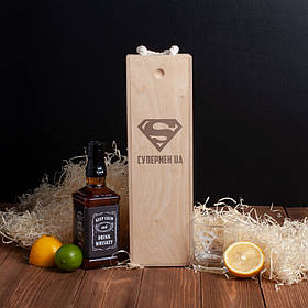 Набір для віскі "Супермен UA" в ящику S, українська