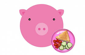 Набір дитячого посуду "Свинка"