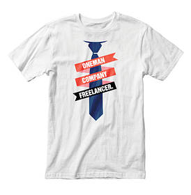 Футболка чоловіча "One Man Company", Білий, L, англійська