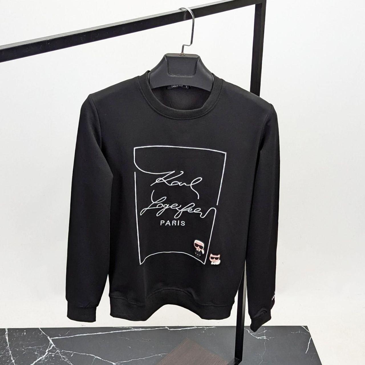 Чоловіча кофта світшот Karl Lagerfeld CK8556 чорна, фото 1