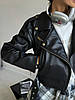 Модна жіноча шкіряна куртка косуха на підкладці Gld2691, фото 7