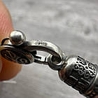 Шовковий плетений чоловічий браслет зі вставками зі срібла 925 проби, фото 2