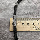 Шовковий плетений чоловічий браслет зі вставками зі срібла 925 проби, фото 4