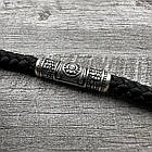 Шовковий плетений чоловічий браслет зі вставками зі срібла 925 проби, фото 6