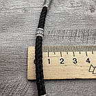 Шовковий плетений чоловічий браслет зі вставками зі срібла 925 проби, фото 9