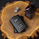 Фляга "Boss №1 of the world", англійська, Крафтова коробка, фото 2