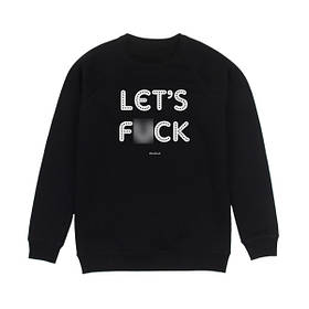 Світшот унісекс "Lets Fu*k" чорний, Чорний, L, англійська