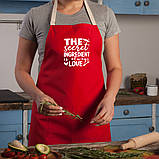 Фартух "The secret ingredient is always love", Червоний, англійська, фото 3