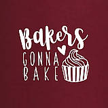 Фартух "Bakers gonna bake", Бургунді, англійська, фото 4