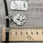 Срібний комплект кулон Козак Характерник і плотний шовковий шнурок зі срібними вставками 925 проби, фото 7